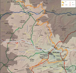 Mapa ruta castells BTT